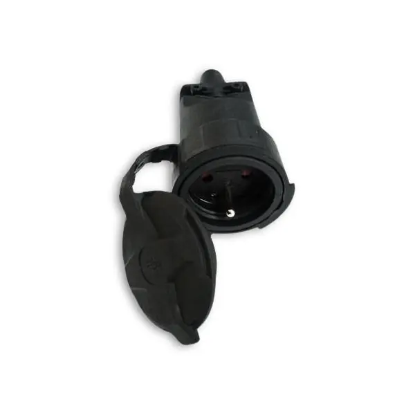 Nejlepší Volba Gumová zásuvka na kabel 230V P79 do vlhka a prachu, IP65 černá