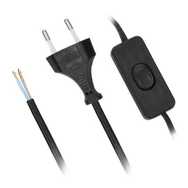 Zlevněný Flexo šňůra 2x0.75mm, 3m, černá/PVC s vypínačem