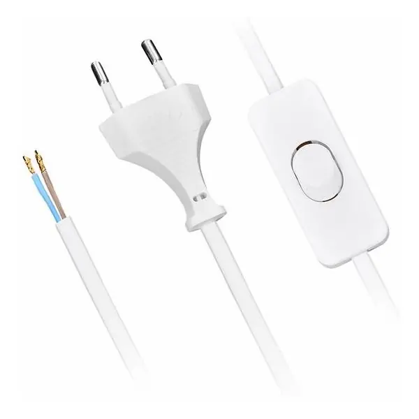 Omezená Nabídka Flexo šňůra 2x0.75mm, 3m, bílá/PVC s vypínačem