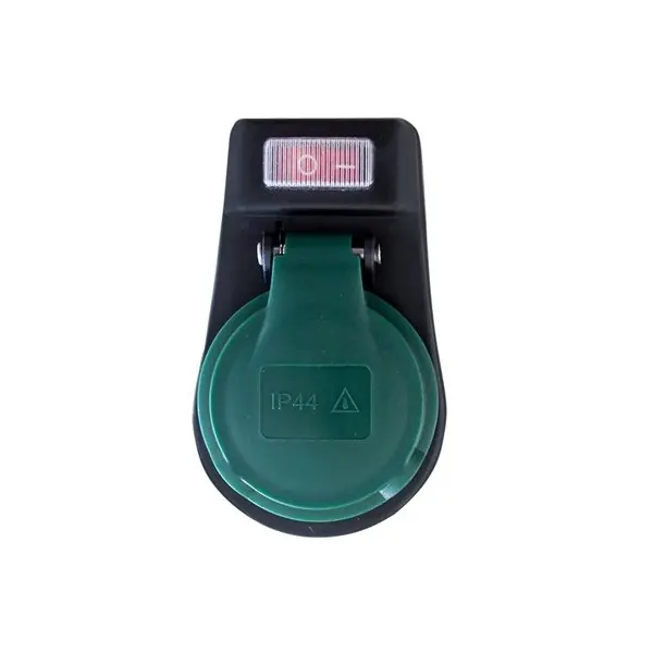 Luxusní Průběžná zásuvka s vypínačem IP44, 16A, černá