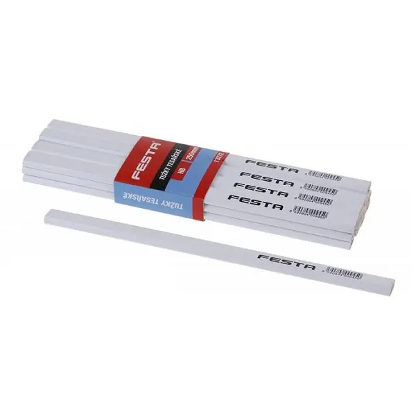 Tesařská tužka FESTA 250 HB 13272, plochá, bílý lak, 1ks Levný