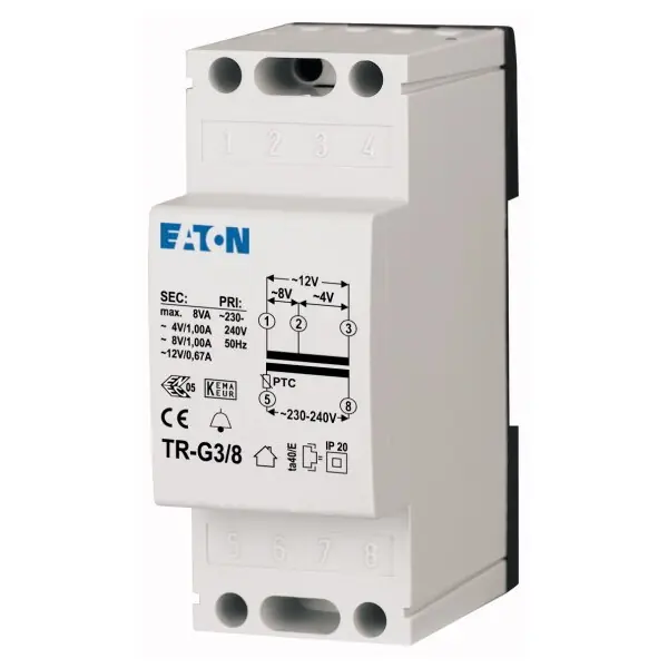 Doprava Zdarma Zvonkový transformátor na DIN lištu 4/8/12V Eaton TR-G3/8
