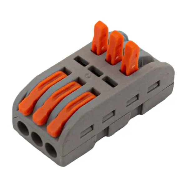 Spojovací svorka kabelová s páčkou 3PIN 3/3x4mm2 průběžná Akce