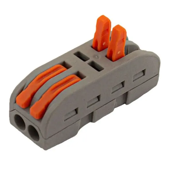 Luxusní Kabelová svorka s páčkou 2PIN 2/2x4mm2 průběžná