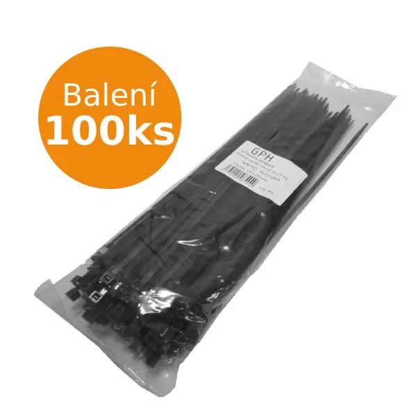 Stahovací páska 290 x 4,8 mm černá / 100ks Prémiový