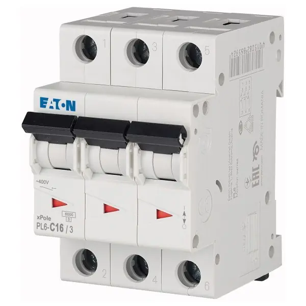 Víkendová Akce Jistič 3x16A třífázový Eaton PL6-C16/3/6kA