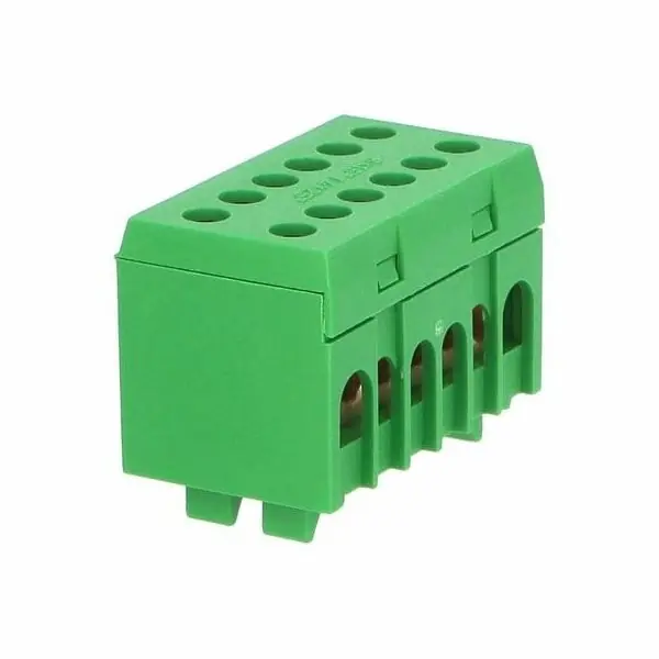 Krytý nulový můstek na DIN lištu 12 svorek, zelený Bezpečná Platba