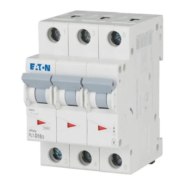 Jistič 3x16A třífázový Eaton PL7-D16/3/10kA Novinka