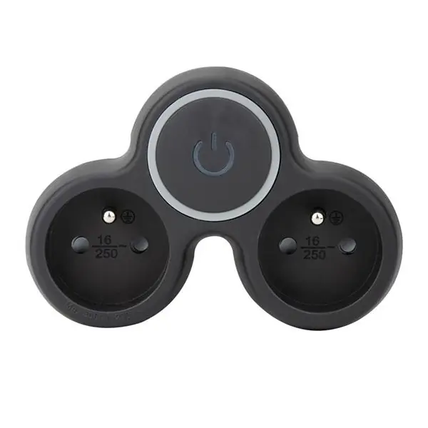 Novinka Rozdvojka do zásuvky s vypínačem 2x10A/230V, černá