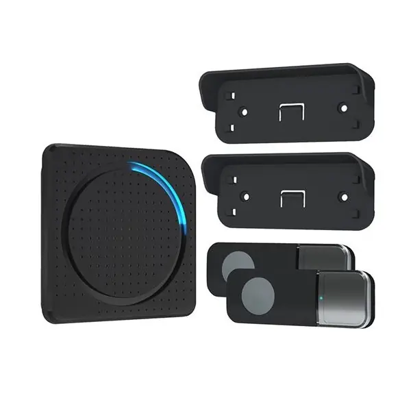 Sezónní Sleva Bezdrátový zvonek do zásuvky Solight 1L67BDT, 2 tlačítka, 200m, černý, learning code