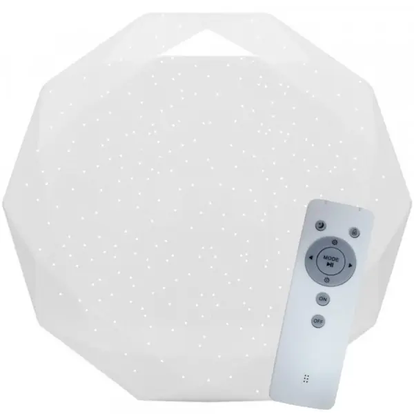 Vysoce Kvalitní LED stropní světlo s dálkovým ovládáním DIAMANT 80cm, 80W, 7300lm, 3000-6000K, star efekt