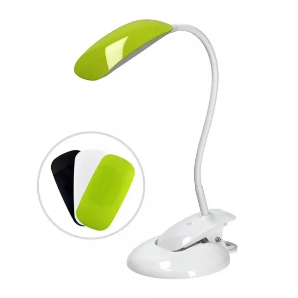 Stmívatelná LED lampička s klipem i podstavcem, 5W, 4000K, 3 barevné kryty Přímo Od Výrobce