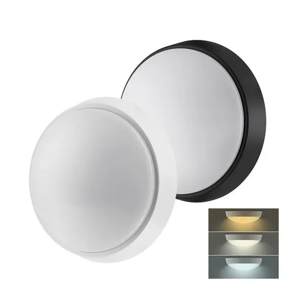 Nízká Cena LED stropní svítidlo s nastavitelnou CCT, 22cm, 20W, 1800lm, IP65, bílý a černý kryt