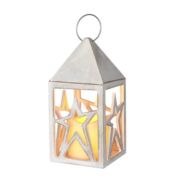 Velkoobchod Dřevěná lucerna s LED svíčkou, 20.5cm, 3xAAA