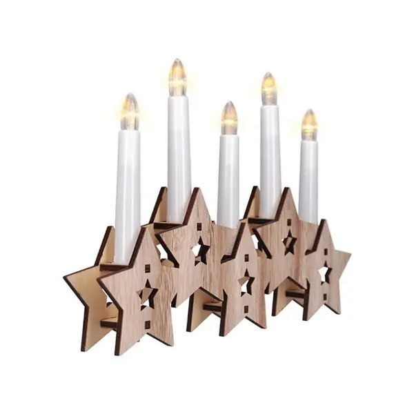 Výhodná Nabídka Dřevěný svícen s LED osvětlením, 20cm