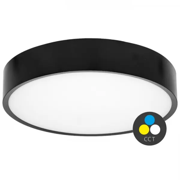 Trendový LED stropní svítidlo MARTIN 35cm, 25W, 2750lm, CCT, IP65, černé