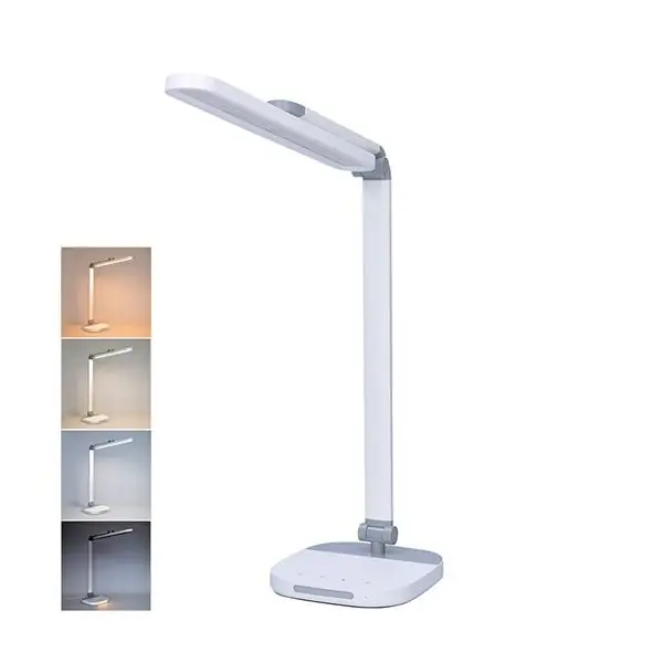 LED stmívatelná stolní lampička s nočním světélkem 10W, 800lm, CCT 3000K-5000K, bílá Aktuální