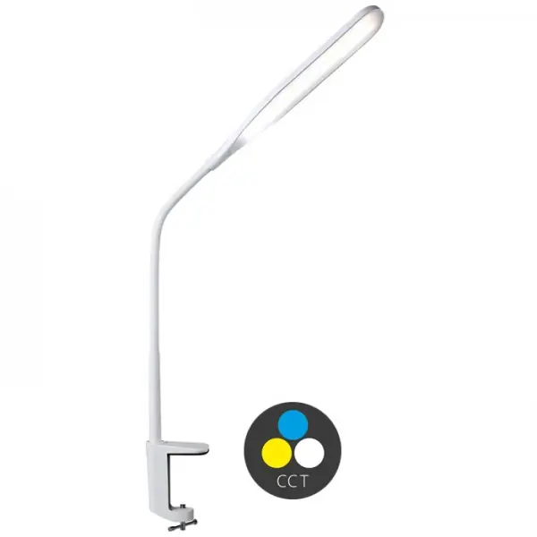 LED stolní lampa PRIM k upevnění ke stolu 10W, 3000-6000K, CCT, bílá Sezónní Sleva