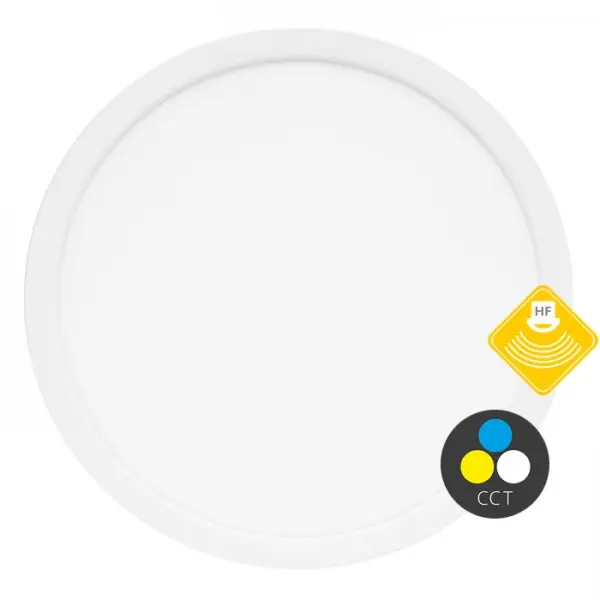 LED stropní svítidlo s pohybovým čidlem, CCT, 30cm, 12-24W, 2565lm, IP20, bílá Prémiový