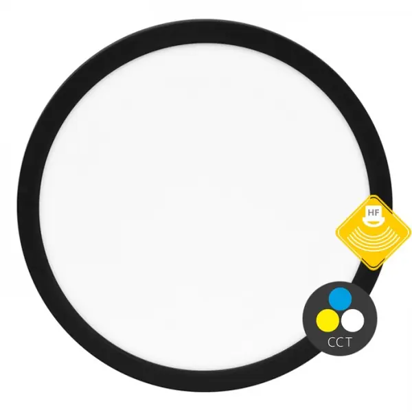 LED stropní svítidlo s pohybovým čidlem, CCT, 30cm, 12-24W, 2565lm, IP20, černá Celosvětová Doprava