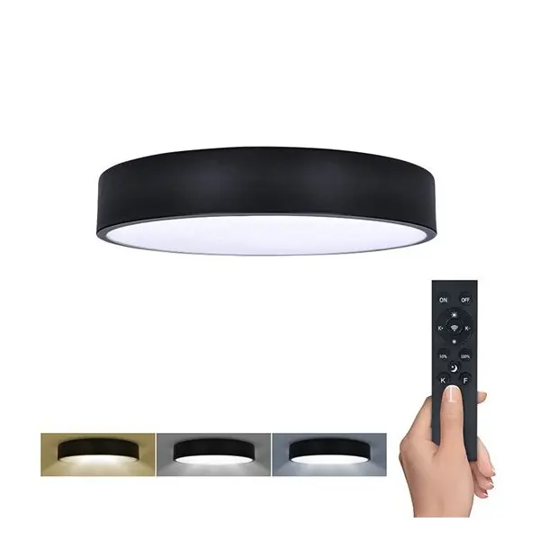 Přímo Od Výrobce LED stmívatelné stropní svítidlo s dálkovým ovladačem Ø30cm, 36W, 2300lm, CCT, černá