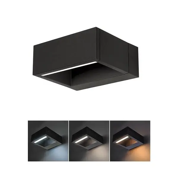 LED venkovní nástěnné světlo RAGUSA, 7W, 450lm, CCT, černé, IP54 Horká Nabídka