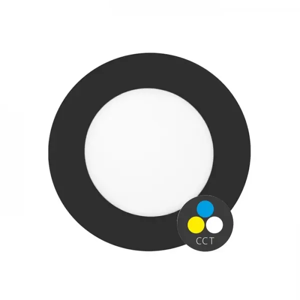 LED panel do sádrokartonu LADA 12cm, 6W, CCT, černý Tovární Cena