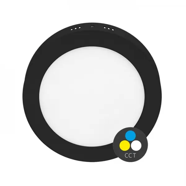 Prémiový LED panel přisazený LADA 2 17cm, 12W, CCT, černý