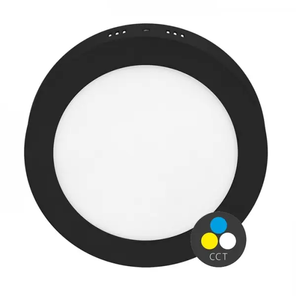 LED panel přisazený LADA 2 22cm, 18W, CCT, černý Časově Omezené