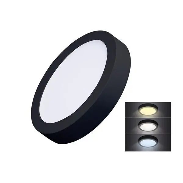 LED panel 17cm, 12W, 900lm, CCT 3000-6000K, černý Originální