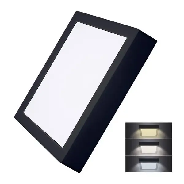 LED panel 30x30cm, 24W, 1800lm, CCT 3000-6000K, černý Finální Výprodej