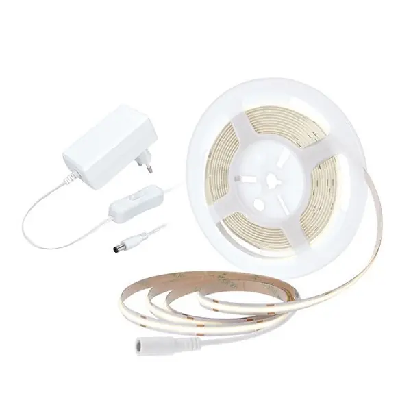 Cenový Hit COB LED pásek s adaptérem a vypínačem, 5m, 800lm/m, neutrální bílá, IP20