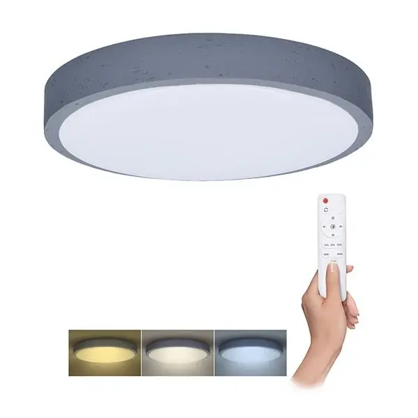 LED stmívatelné stropní svítidlo GREY s dálkovým ovladačem Ø49cm, 60W, 4200lm, CCT, imitace betonu Záruka V Ceně