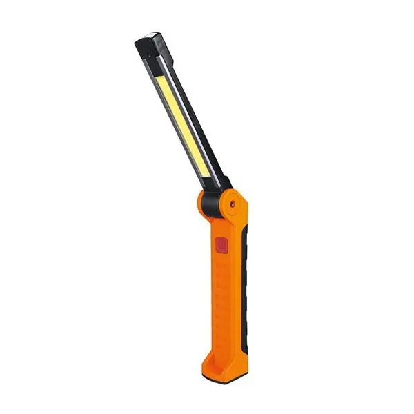 Značkový LED nabíjecí pracovní svítilna 500lm + 70lm, COB, Li-Ion, USB, černooranžová