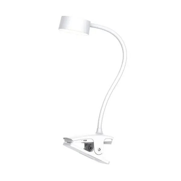Stmívatelná nabíjecí LED stolní lampa s klipem, 2W, CCT, 210lm, bílá Bezpečná Platba