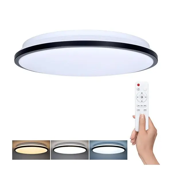 LED stropní osvětlení s dálkovým ovladačem JAMIL Ø40cm, 48W, 3360lm, CCT, stmívatelné, černá Garance Vrácení Peněz