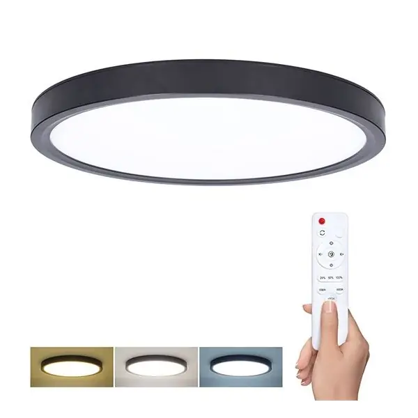 Akční Cena LED osvětlení ESTELA BLACK s dálkovým ovladačem Ø30cm, 36W, 2700lm, CCT, stmívatelné, černá