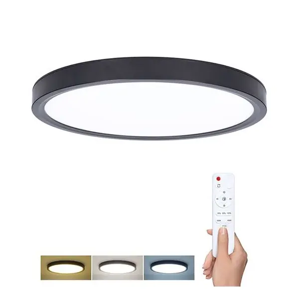 LED osvětlení ESTELA BLACK s dálkovým ovladačem Ø50cm, 60W, 4500lm, CCT, stmívatelné, černá Nízká Cena
