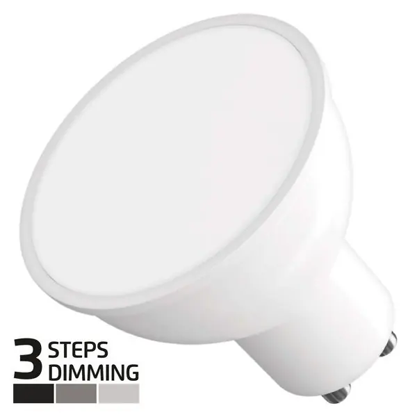 Krokově stmívatelná LED žárovka GU10 EMOS Classic MR16 7W, 800lm - neutrální bílá Doprava Zdarma