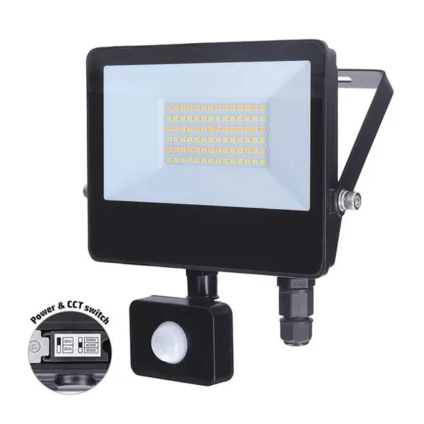 LED reflektor s čidlem TOP 30W, max. 3900lm, 3CCT, volitený výkon 100/66%, IP65 Hromadná Objednávka