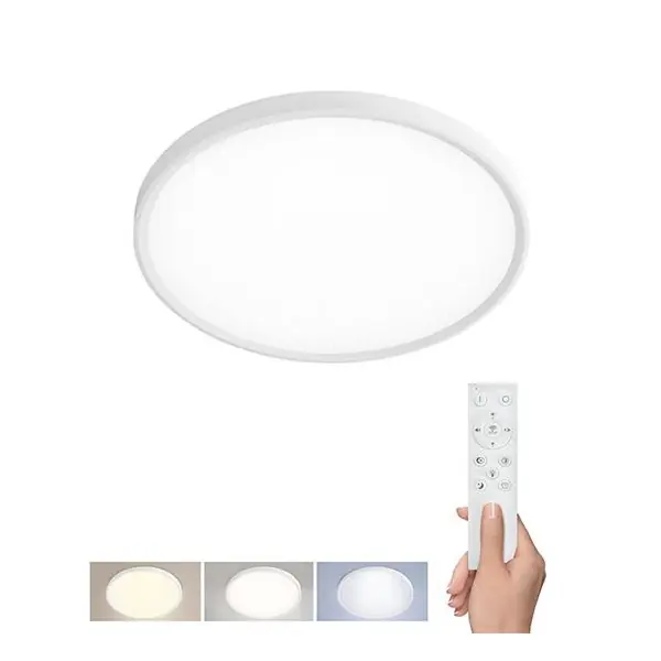 LED osvětlení ESTELA WHITE s dálkovým ovladačem Ø50cm, 40W, 4300lm, CCT, stmívatelné, bílá Limitovaná Edice