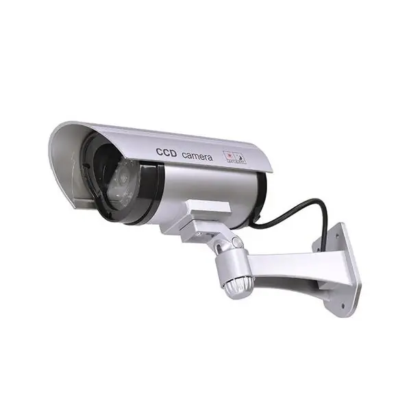 Cenový Hit Maketa kamery na stěnu, LED dioda, 2xAA, stříbrná