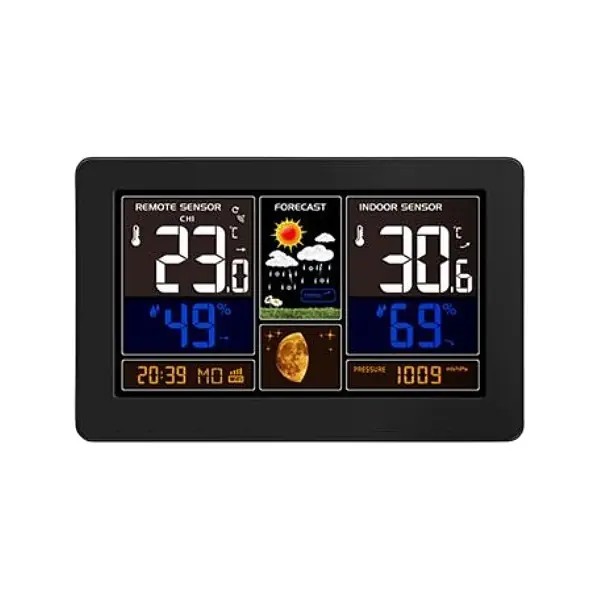 Časově Omezené WiFi meteostanice TE81WIFI s USB nabíječkou, černá