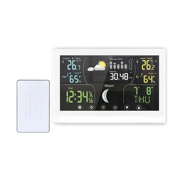 Domácí meteostanice TE110W barevný displej s dotykovým ovládáním, bílá Trendový