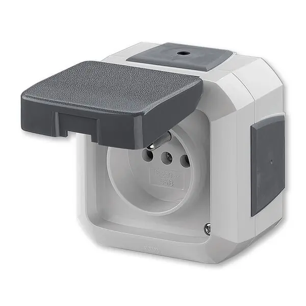 Doprava Zdarma 5518N-C02540 S Zásuvka jednonás. s ochran. kolíkem, s víčkem, pro průběž. montáž, IP54